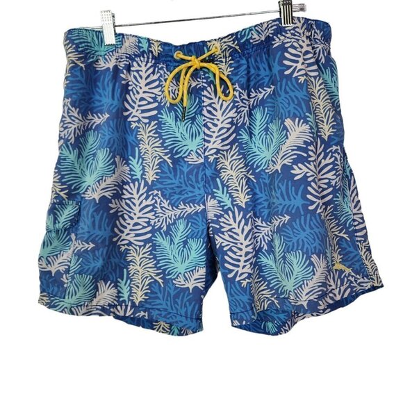 Tommy Bahama Relax Mens Blue Board Shorts Swim Trunks Liner Large - Picture 1 of 11